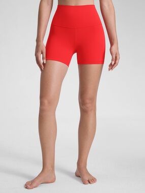 CRZ YOGA High-Waist Red Athletic Shorts